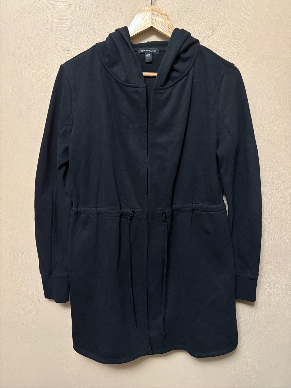 Beyond Yoga On the Go Open Front Hooded
Sweatshirt Jacket Black Size Small - Picture 6 of 16